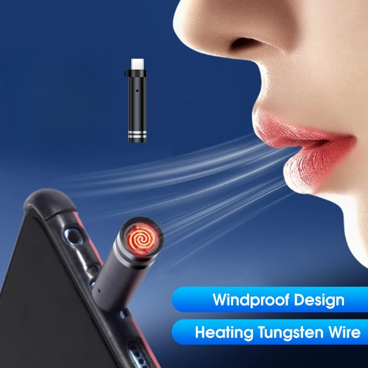 Portable USB Rechargeable Cigarette Lighter | Windproof Plug & Play Design