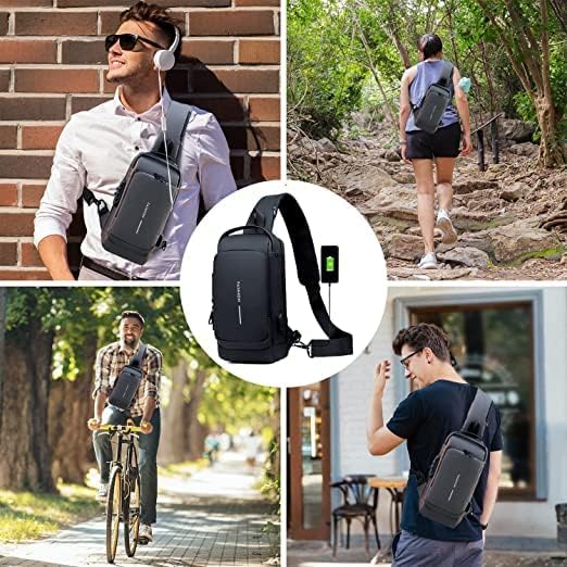 Waterproof Anti-Theft Chest Bag with USB Charging Port & Shoulder Backpack