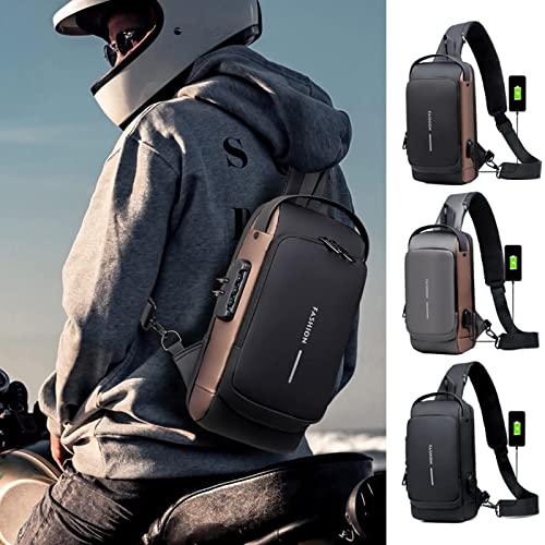 Waterproof Anti-Theft Chest Bag with USB Charging Port & Shoulder Backpack