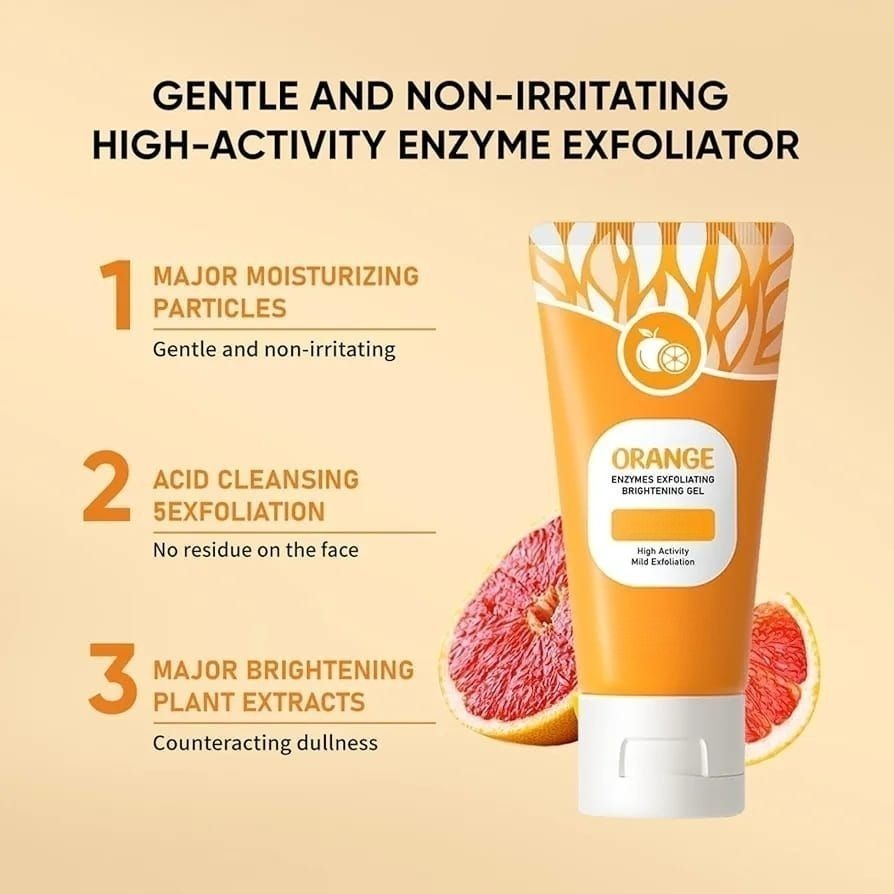 Orange Enzyme Exfoliating Brightening Gel | Natural High-Activity Formula for Smooth & Radiant Skin