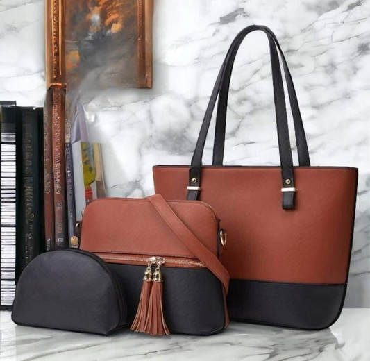 3 Piece Tote Handbag Set for Women | Elegant Design & Premium Quality Smooth Finish