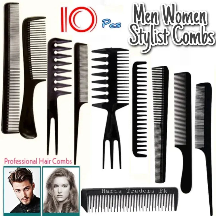 ✨ 10 Pcs Professional Stylist Combs Set - All-in-One Hairdressing Kit (Men & Women) Gloria Brands