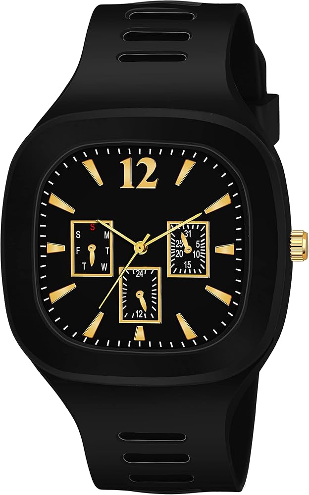 Stylish Square Dial Analog Watch for Men | Casual Silicone Strap, Multi-Color Options