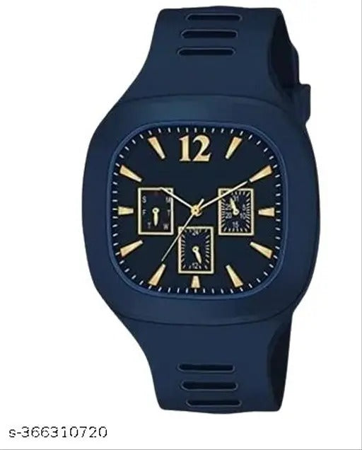 Stylish Square Dial Analog Watch for Men | Casual Silicone Strap, Multi-Color Options