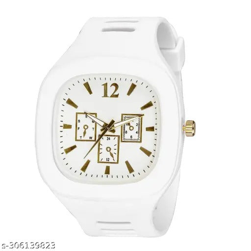 Stylish Square Dial Analog Watch for Men | Casual Silicone Strap, Multi-Color Options