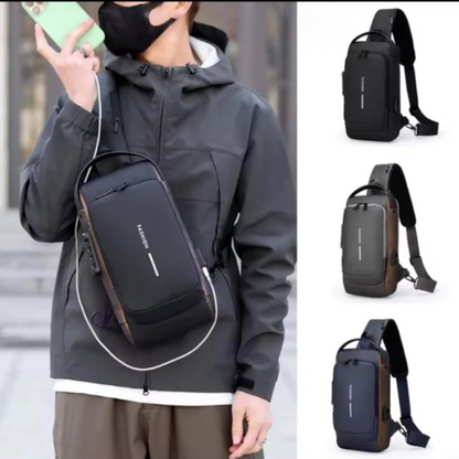 Waterproof Anti-Theft Chest Bag with USB Charging Port & Shoulder Backpack