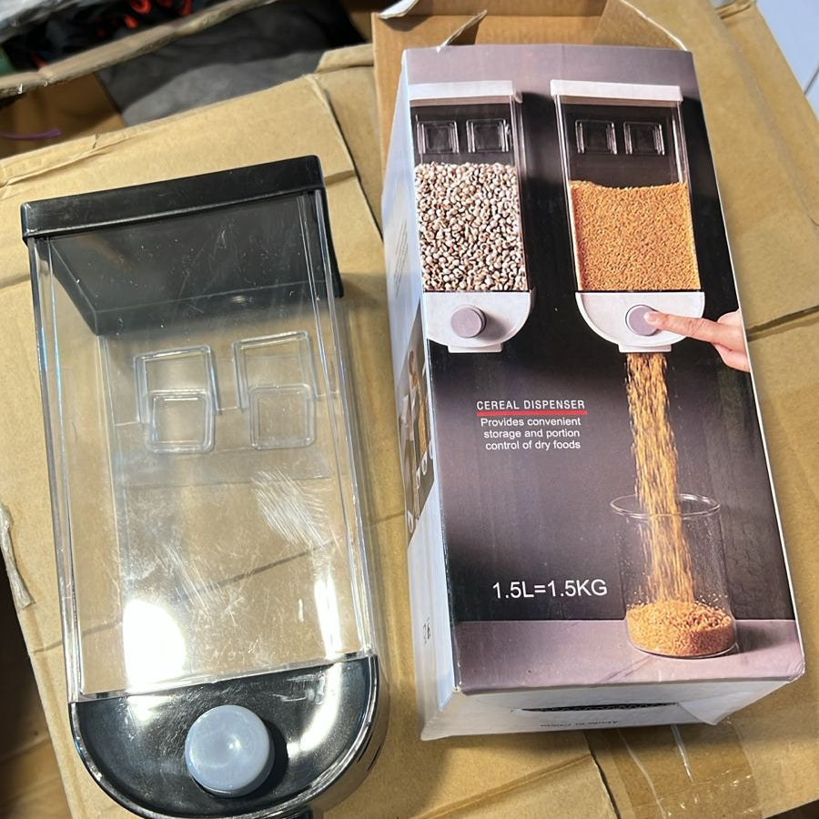 1500ml Wall-Mounted Grain Storage Box | Cereal, Rice & Dry Food Dispenser