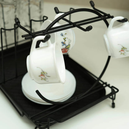 Durable Metal Cup & Glass Stand Rack | Space-Saving Countertop Organizer
