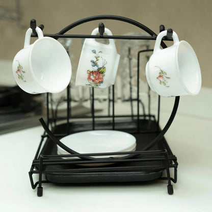 Durable Metal Cup & Glass Stand Rack | Space-Saving Countertop Organizer