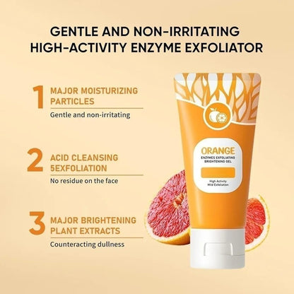 Orange Enzyme Exfoliating Brightening Gel | Natural High-Activity Formula for Smooth & Radiant Skin