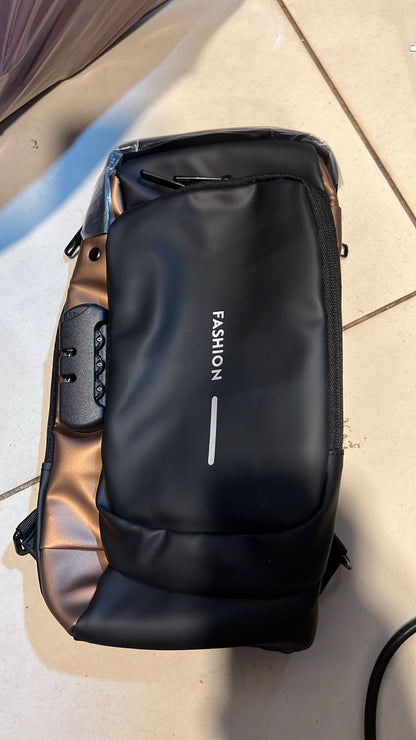 Waterproof Anti-Theft Chest Bag with USB Charging Port & Shoulder Backpack