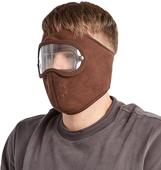 Winter Combo Deal: Windproof Anti-Dust Full Face Mask with HD Anti-Fog Goggles + 1 Pair Woolen Knee Warmers
