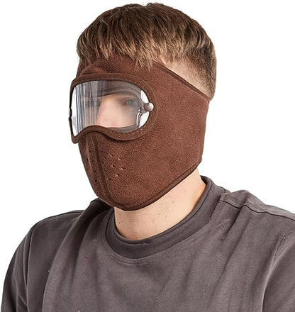 Winter Combo Deal: Windproof Anti-Dust Full Face Mask with HD Anti-Fog Goggles + 1 Pair Woolen Knee Warmers