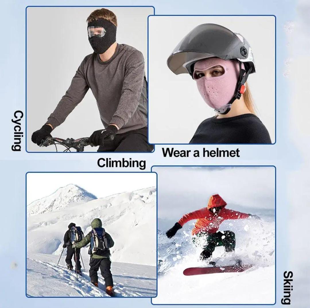 Winter Combo Deal: Windproof Anti-Dust Full Face Mask with HD Anti-Fog Goggles + 1 Pair Woolen Knee Warmers