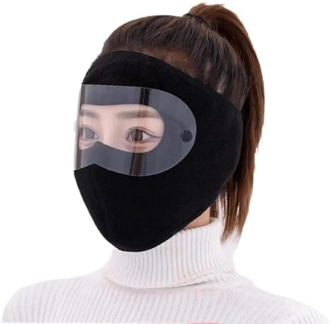 Winter Combo Deal: Windproof Anti-Dust Full Face Mask with HD Anti-Fog Goggles + 1 Pair Woolen Knee Warmers