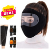 Winter Combo Deal: Windproof Anti-Dust Full Face Mask with HD Anti-Fog Goggles + 1 Pair Woolen Knee Warmers