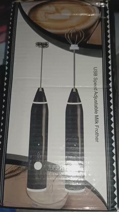 2-in-1 Electric Rechargeable Milk Frother | Handheld Mini Coffee Beater