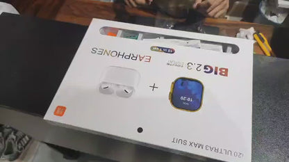 I20 Ultra Max Suit 10-in-1 Smart Watch Set | Includes Airpods, 7 Straps & Protective Case